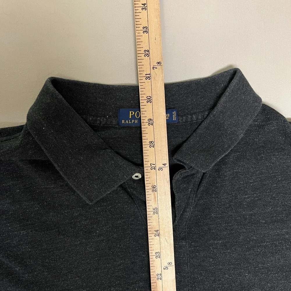 Polo Ralph Lauren Polo Shirt Mens 3XB Big Gray Short Sleeve Cotton Golf Red Pony